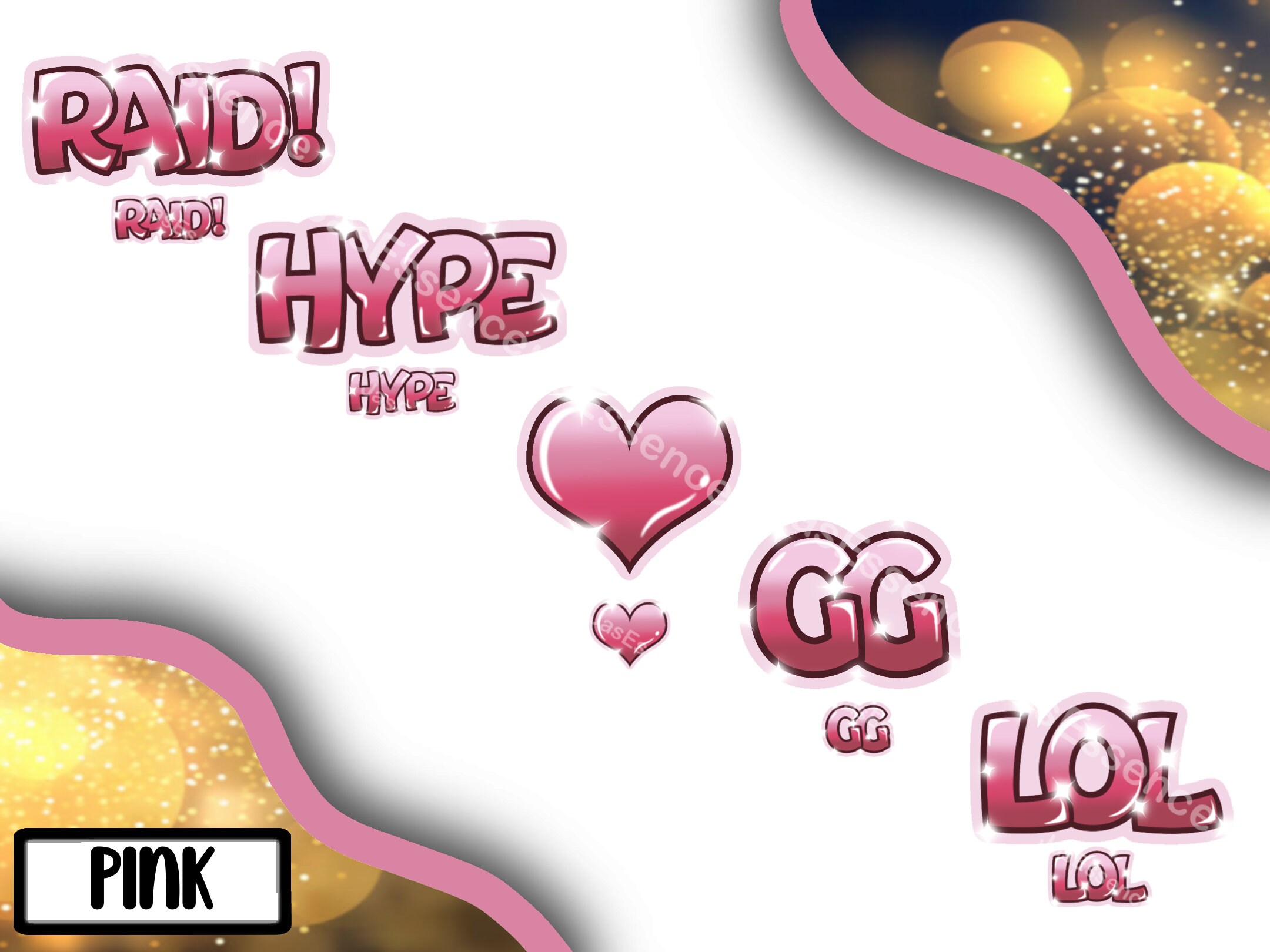 Twitch Emotes 5 Pack PINK Custom Design Bubbly Cute | Etsy