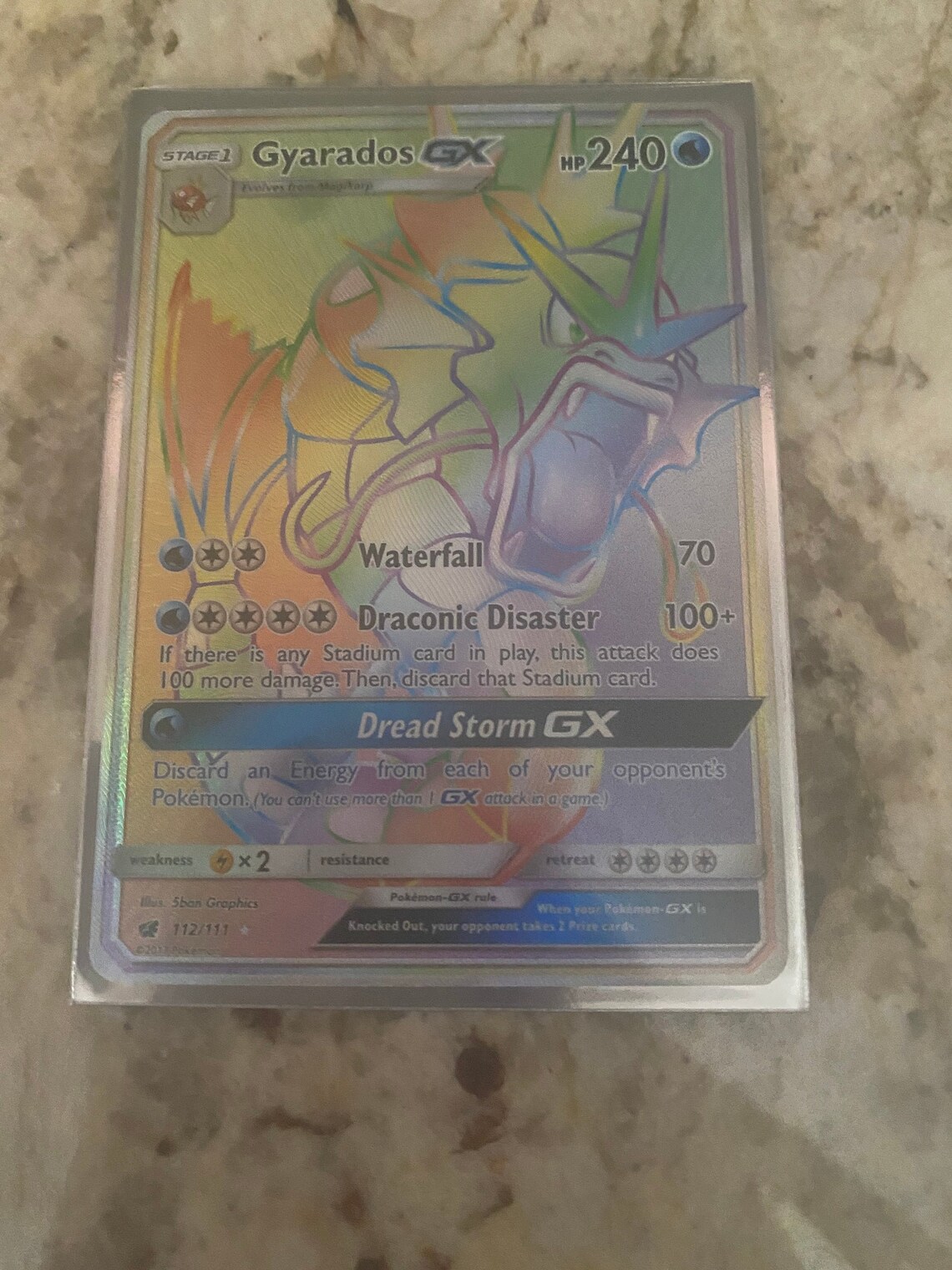 Gyarados GX 112/111 Rainbow Secret Rare Holo Full Art Pokemon Etsy