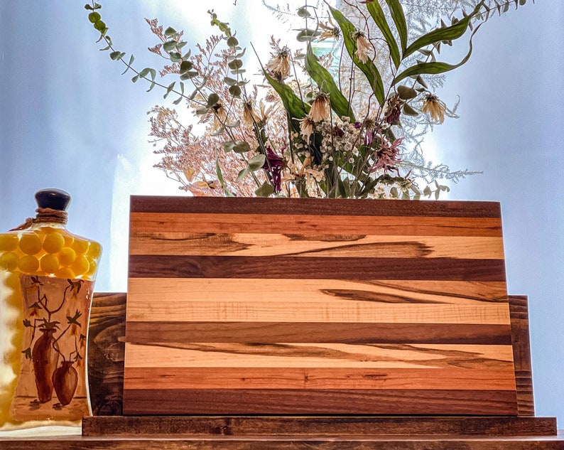 Large Butcher Block Rainbow Poplar Cherry Ambrosia & Walnut. Etsy
