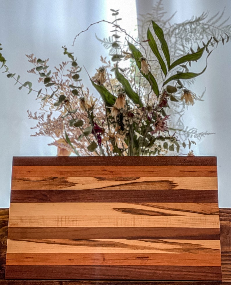 Large Butcher Block Rainbow Poplar Cherry Ambrosia & Walnut. Etsy