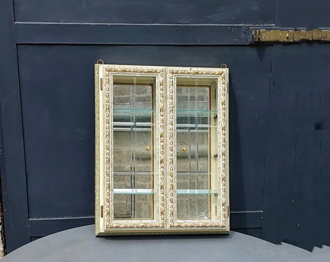Photo inspiration: Fresh Look at Vintage Wooden Display Cabinet With Glass Door Chic Wall Shelf