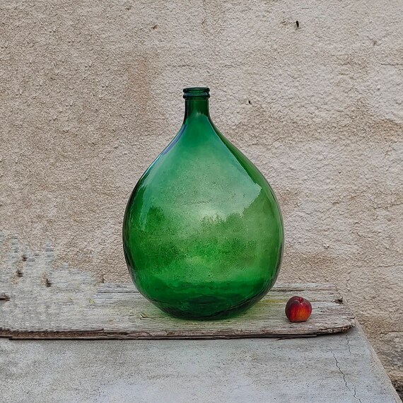 Vintage Italian Big Glass Bottle Demijohn 54L Large Wine Jug Etsy