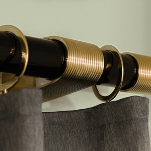 1.5&quot; Diameter Custom Curtain Rod Modern Polished Brass