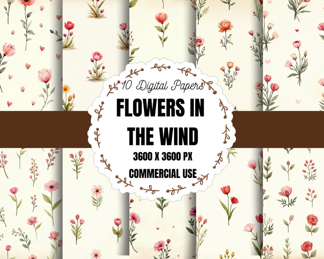 Printable Floral Craft Paper Pack, Floral Paper Pack, Spring Garden ...