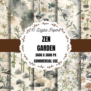 Zen Backgrounds, Calm Scrapbook Pack, Meditation Aesthetic, Tranquil Seamless Patterns, Peaceful Printable Paper, Serene Texture Bundle