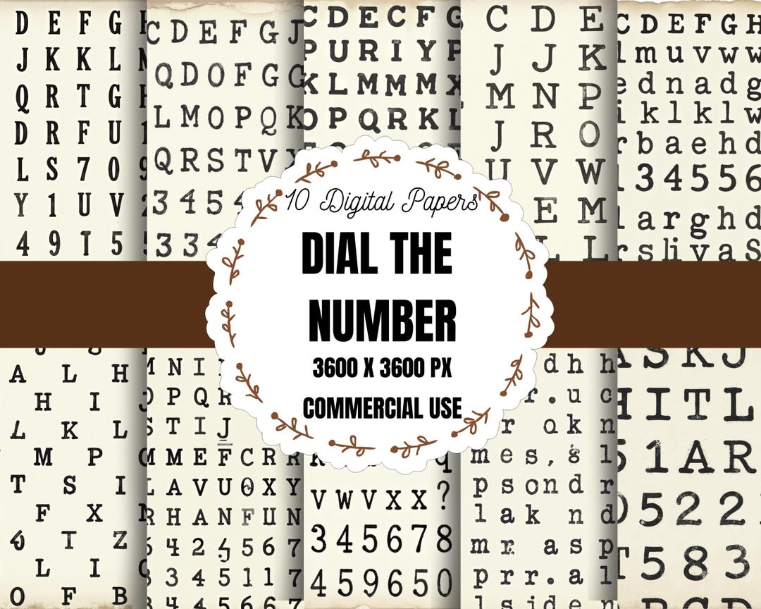 Vintage Style Numbers Digital Paper Pack (10 JPEG Files) - Etsy