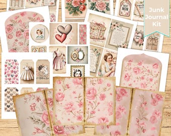 Kit de journal indésirable pour la fête des mères, éphémères vintage pour la fête des mères, kit de scrapbooking fête des mères, papier imprimable floral fête des mères, décoration florale