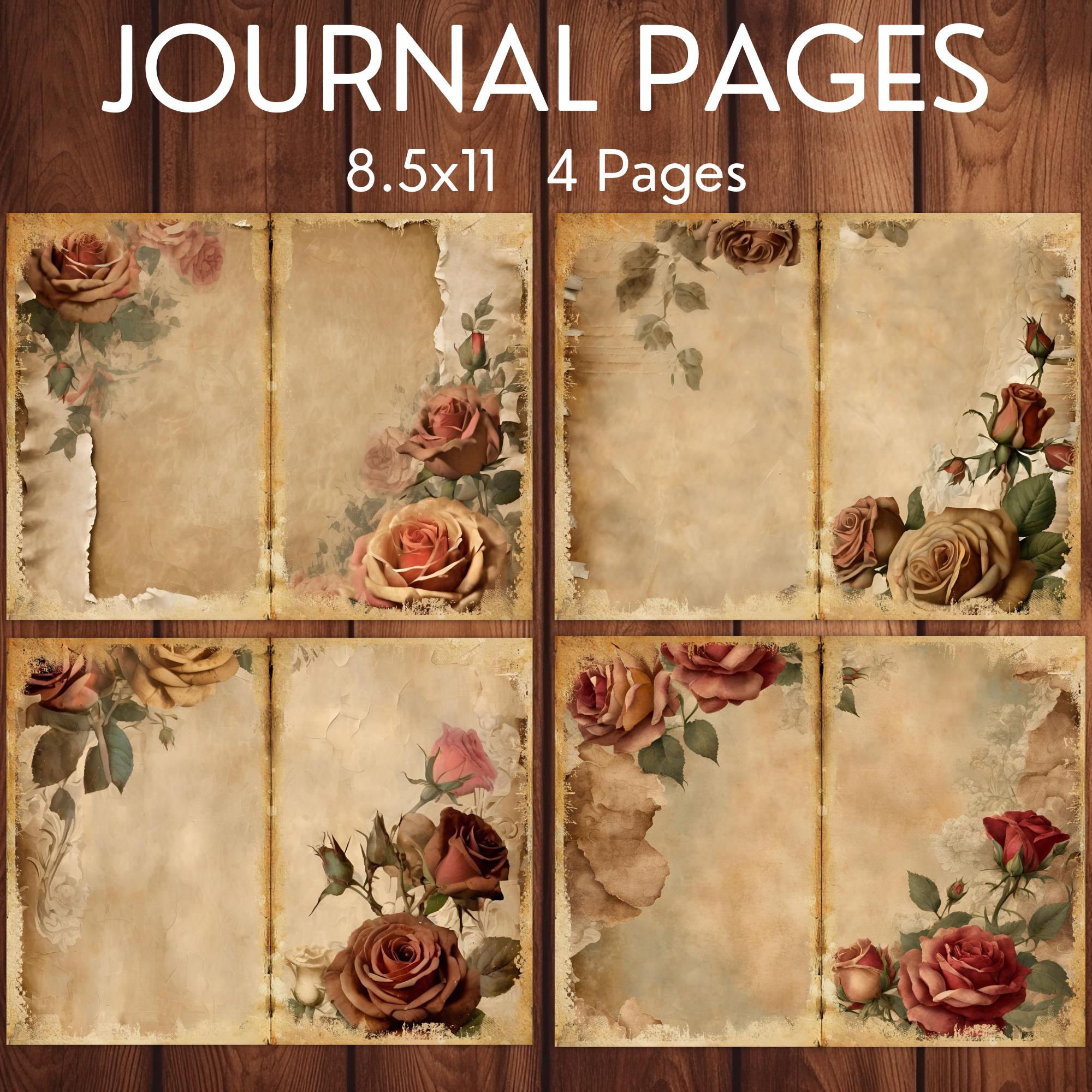 Rose Junk Journal Printable Pages, Vintage Roses Junk Journal Pages ...
