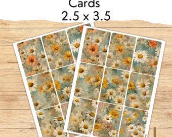 Digital Floral ATC Cards, Printable ATC Cards, Junk Journal Cards, Botanical Vintage Cards, Floral Junk Journal Gift, Nature Themed Cards