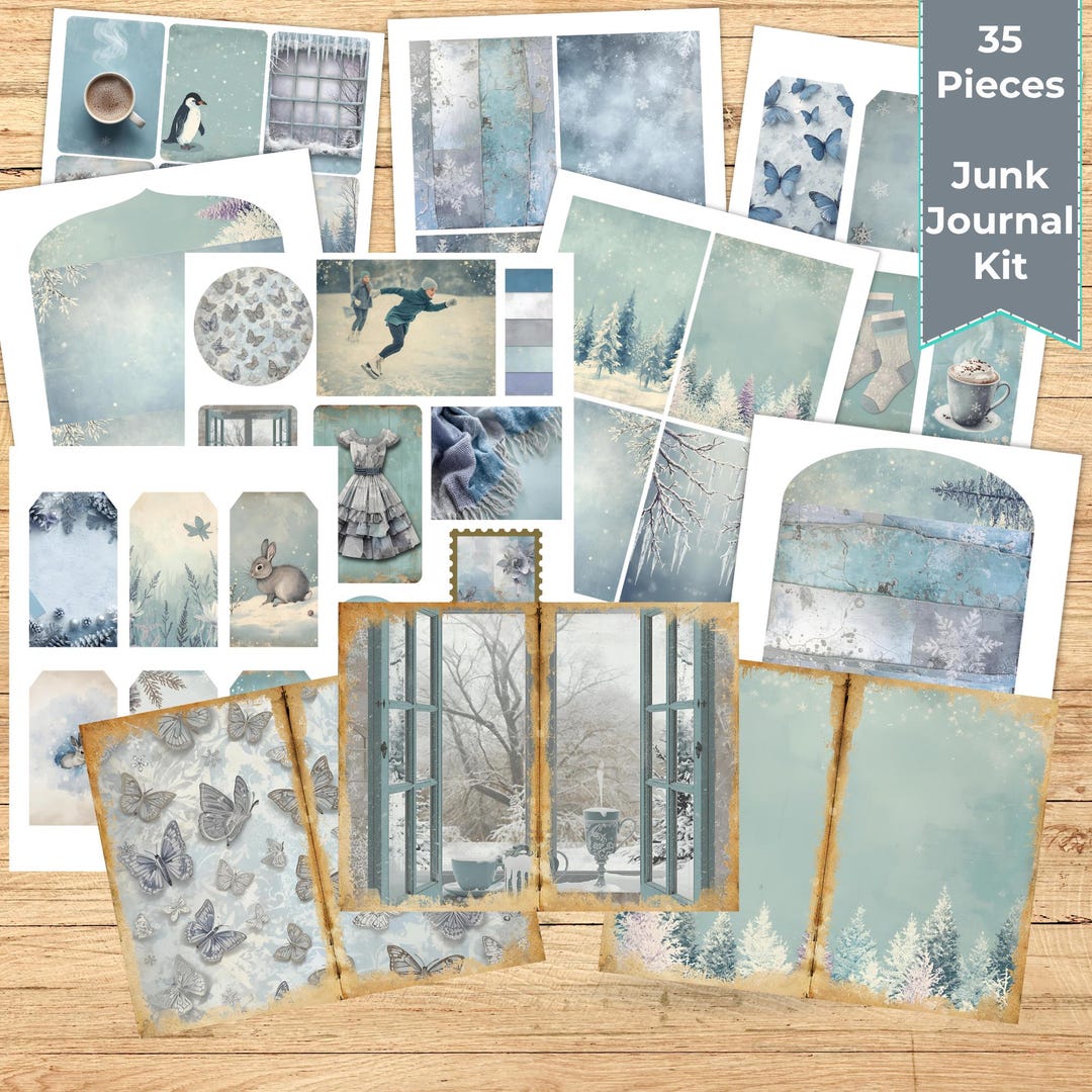 Winter Junk Journal Kit, Printable Winter Junk Journal, Vintage Winter ...