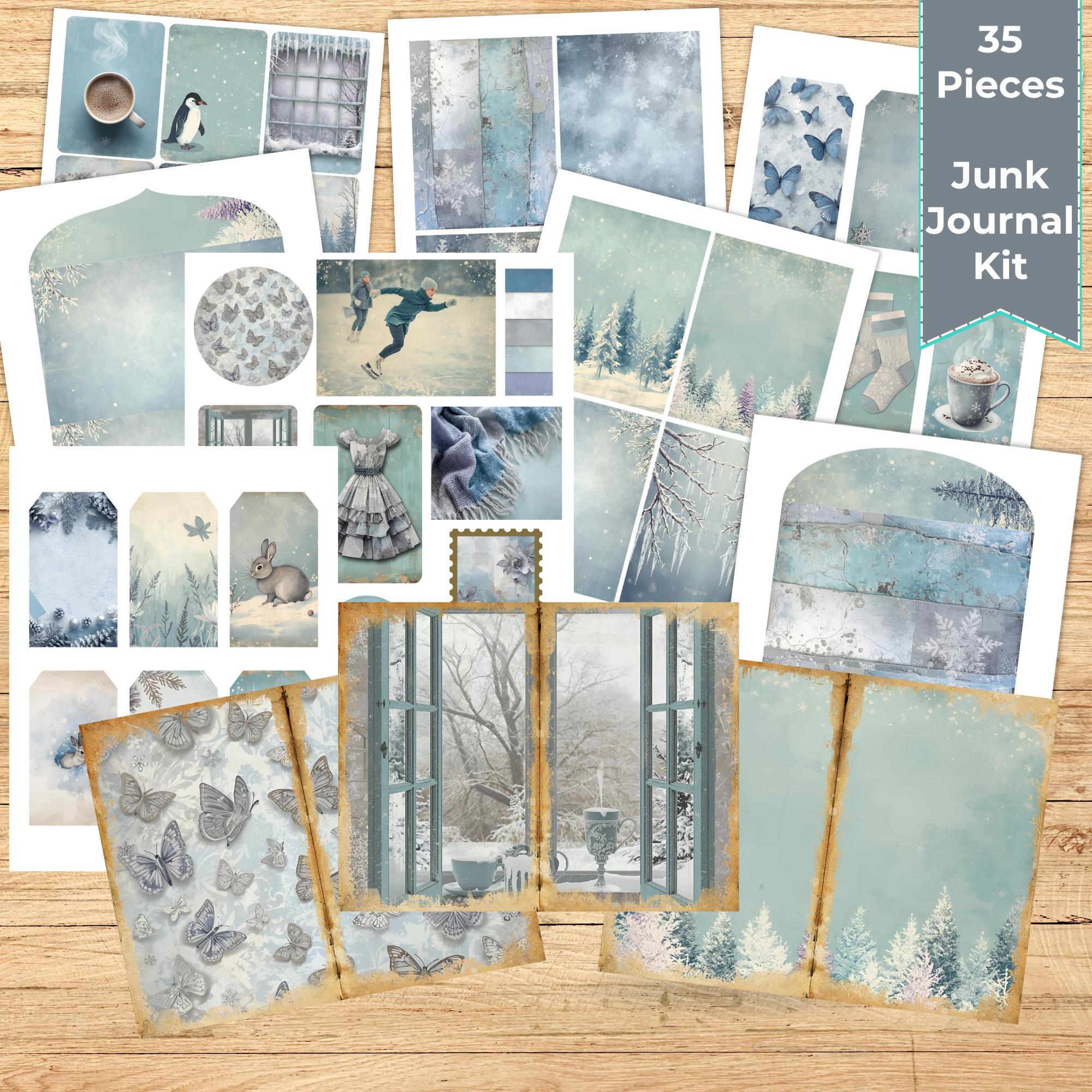 Winter Junk Journal Kit, Printable Winter Junk Journal, Vintage Winter ...