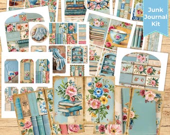 Kit de diário de livros, kit de artesanato literário, kit de scrapbooking literário, diário de livros efêmeros, kit de diário para amantes de livros