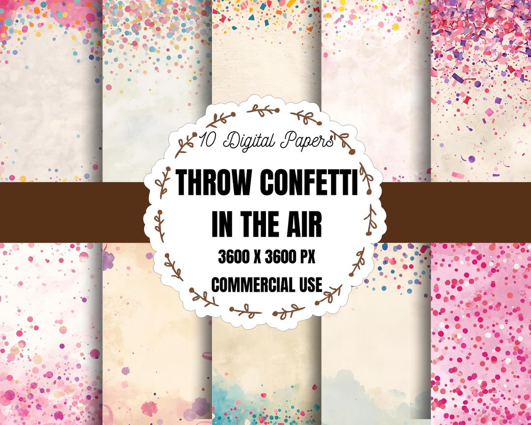 Confetti Watercolor Design, Confetti Party Decoration, Confetti Journal ...