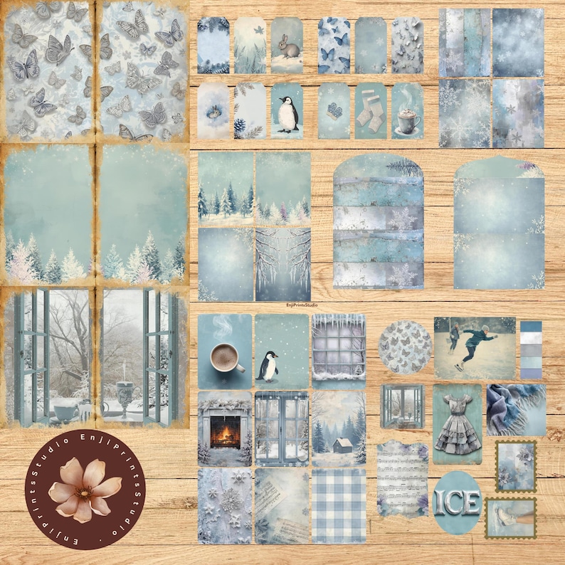 Winter Junk Journal Kit, Printable Winter Junk Journal, Vintage Winter ...