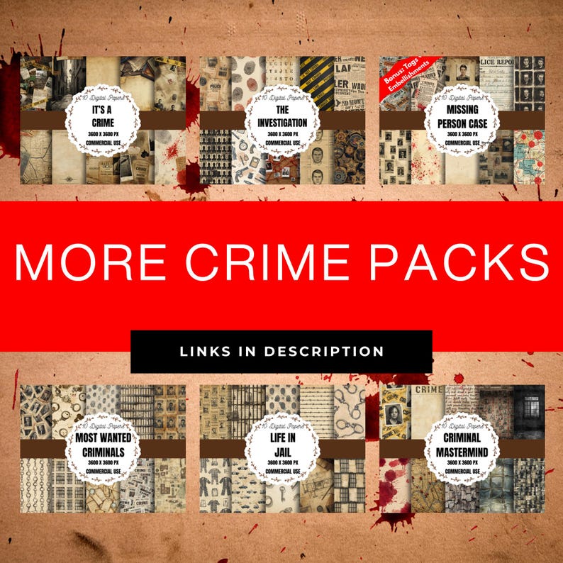 Crime Enthusiast Digital Paper, Crime Digital Backgrounds, Forensic ...