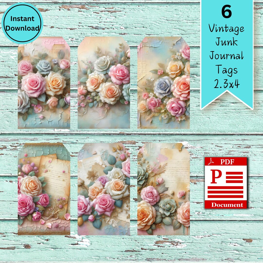 Pastel Floral Gift Tag Printable, Flower Decor for Journaling, Flower ...