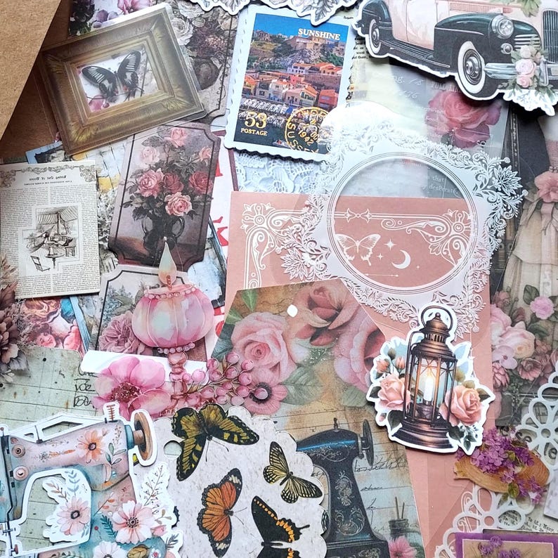 Mystery Junk Journal Grab Bag, Junk Journal Supplies Pack, Vintage Junk Journal Ephemera 10 bild 3