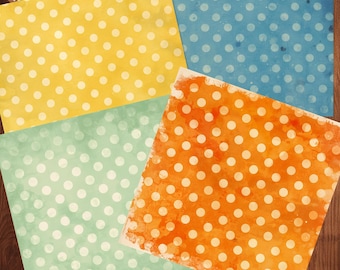 Motif à pois grunge, fond vieilli à pois, papier de scrapbooking à pois délavé, ensemble numérique ancien à pois, éphémères à pois