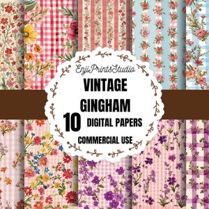Gingham Digital Paper For Junk Journals, Gingham Wrapping Paper Printable, Yellow Gingham Paper Download, Gingham Pattern Printable Paper