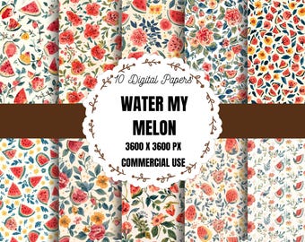 Watermelon Pattern Designs, Watermelon Scrapbook Sheets, Watermelon Printable Backgrounds, Watermelon Seamless Pattern, Watermelon Summer
