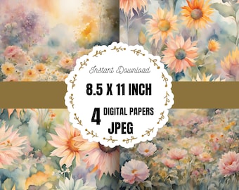 Printable Nature Paper, Garden Paper for DIY Projects, Botanical Garden Paper Pack, Garden Art Paper for Crafts, Digital Garden Paper Set