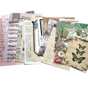 25 Piece Junk Journal Supplies Paper Grab Bag, Scrapbooking Paper Lot, Ephemera Paper, Scrapbooking Supplies, Decorative Vintage Paper