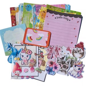 60+ Cute Kawaii Stationery Grab Bag, Memos, Stickers, Cute Kawaii Stationery Pack, Kawaii Mystery Bag, Japanese Kawaii Gift Set, Kawaii Gift