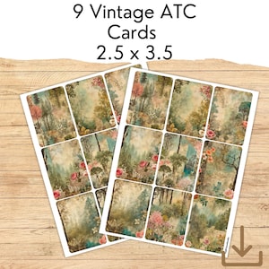 Tarjetas ATC de naturaleza imprimibles, conjunto de ATC digitales, plantillas ATC de bosques, tarjetas ATC de descarga instantánea, tarjetas de naturaleza digitales, tarjetas de árboles imprimibles