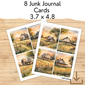 Carnets de style campagnard, Cartes de visite à imprimer de la ferme, Cartes de visite rustiques, Fournitures créatives de la ferme, Journal de scrapbooking de la ferme