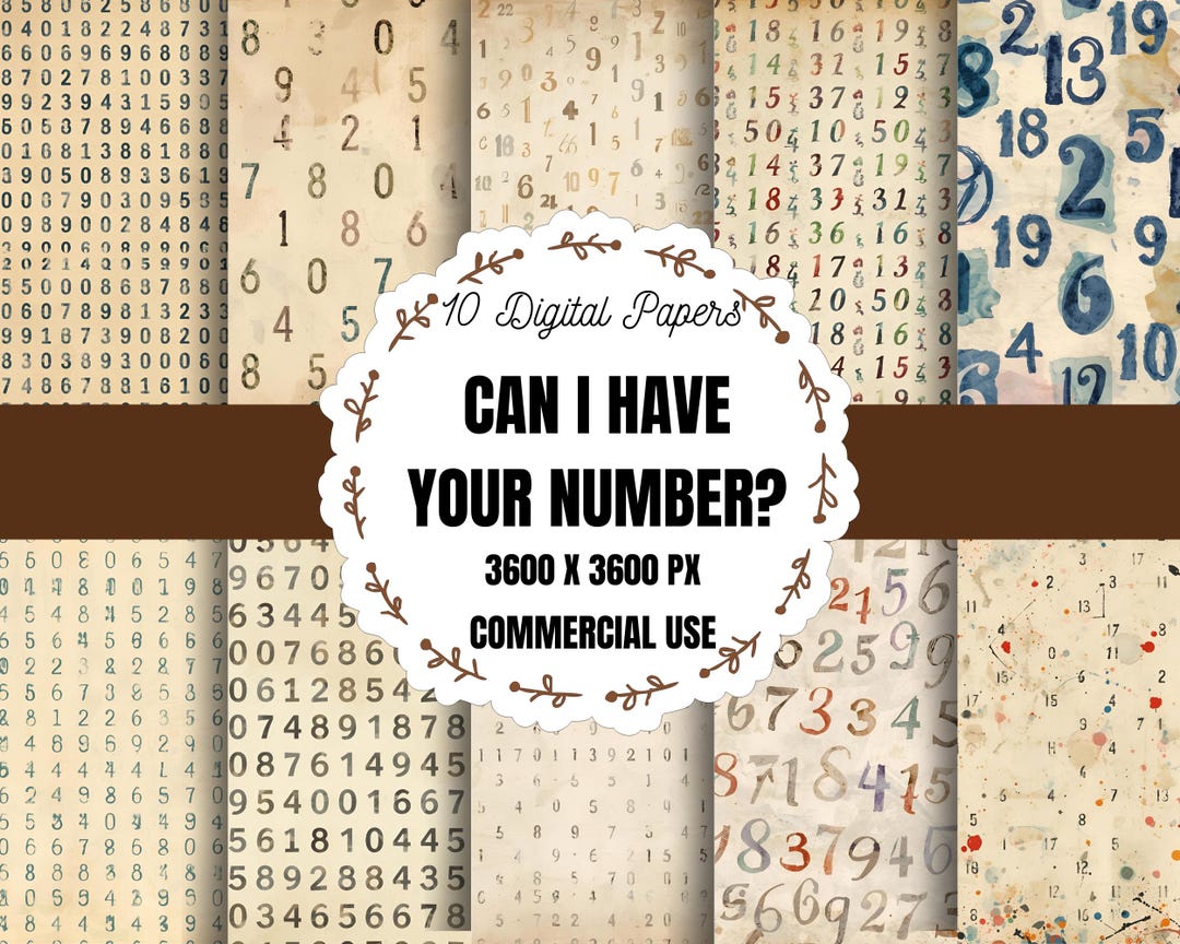 Vintage Number Backgrounds, Antique Number Patterns, Retro Number ...