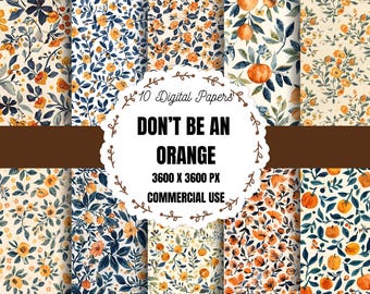 Vintage Oranges Digital Paper, Vintage Orange Fruit Background, Retro Citrus Scrapbook Paper, Printable Orange Pattern, Antique Fruit