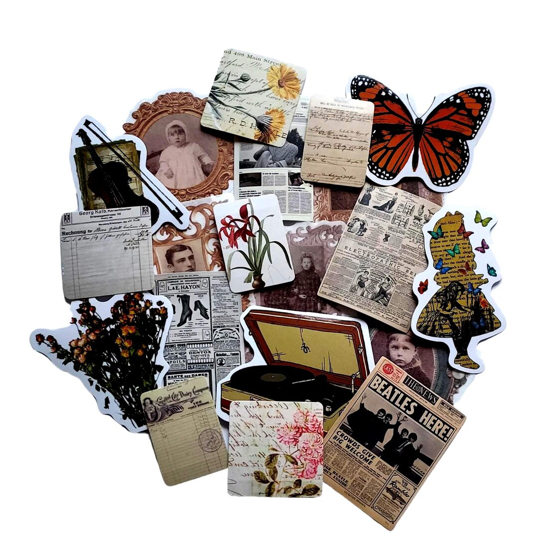 Used Sticker Pack Mystery Sticker Pack, Vintage Stickers, Scrapbooking Supplies, Junk ...