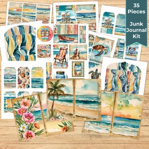 Beach Junk Journal Kit, DIY Beach Journal, Ocean Themed Junk Journal, Summer Junk Journal, Coastal Junk Journal Kit, Handmade Junk Journal