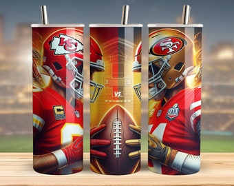 Digital wrap design inspired by Superbowl 2024 versus for 20oz