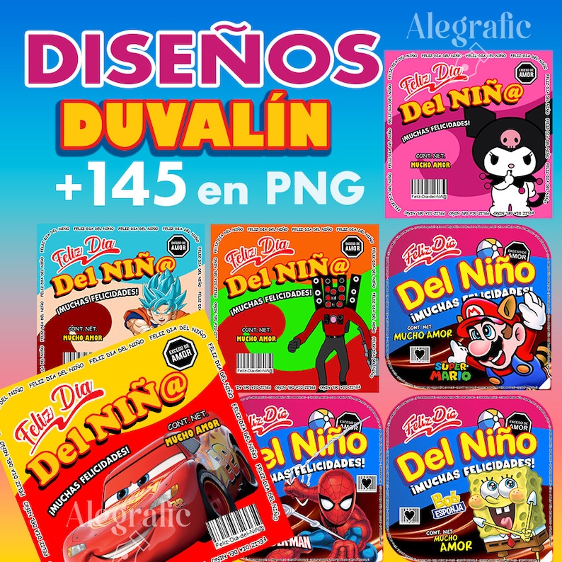 Dia del NIÑO Diseños DIGITALES DUVALIN 145 en png zdjęcie 1