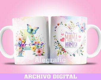 ABC MAMÁ flores diseño digital