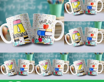 ABC Teacher's Day Mug Designs Editable in PSD