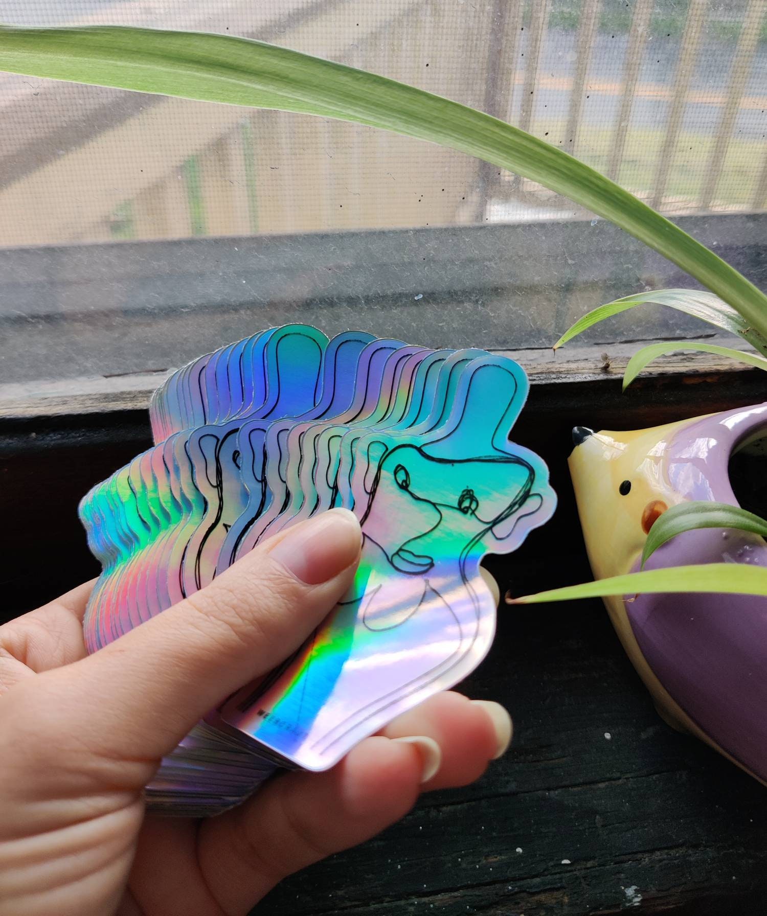 Holographic Alien Sticker - Etsy