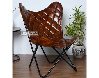 Leather Butterfly Chair , Foldable Leather Butterfly Chair , Home/Living/Patio/Lounge/Décor , Valentine's Gift