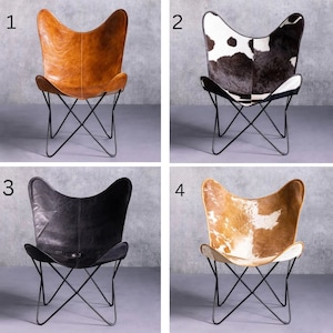 Leather Butterfly Sling Chairs, Folding Chair, Home/Patio/Living/Office