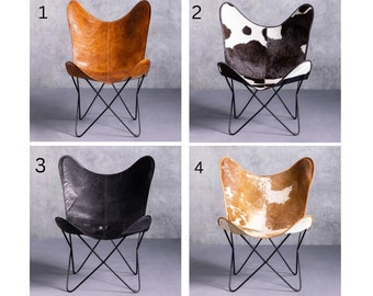 Leather Butterfly Sling Chairs, Folding Chair, Home/Patio/Living/Office