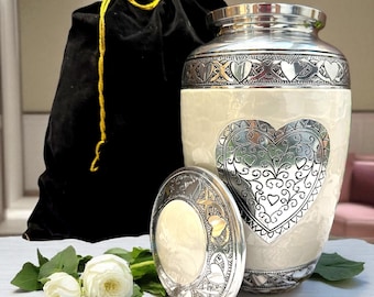 Heart Cremation Urn for Adult Ashes: Funeral Memorial Keepsake