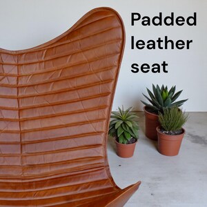 Brown Padded Leather Butterfly Chair : Home & Living Room Chair image 3