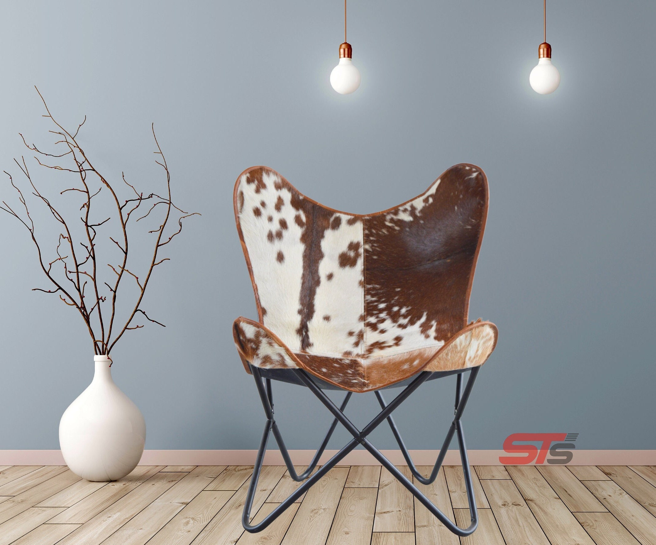 Cowhide sling chair sales