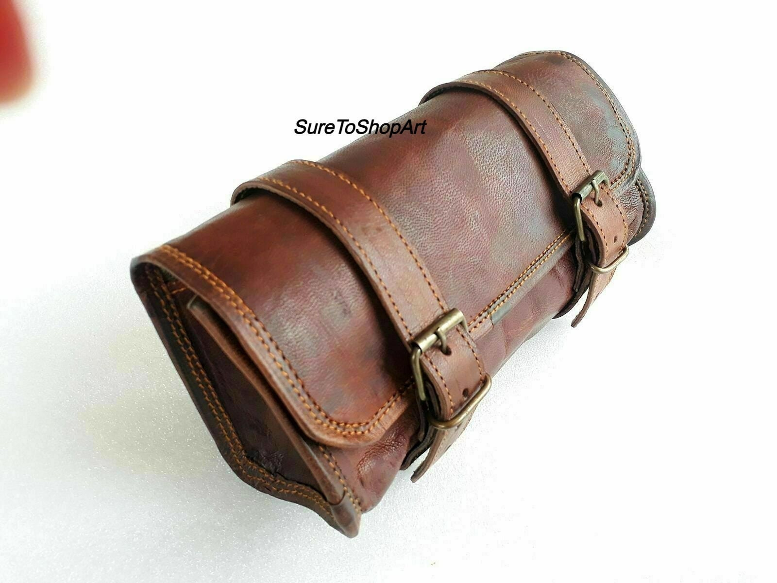 Genuine Leather Tool Roll Bag with Indian Logo for Indian Chief Motorcycle, Men's, Size: One Size