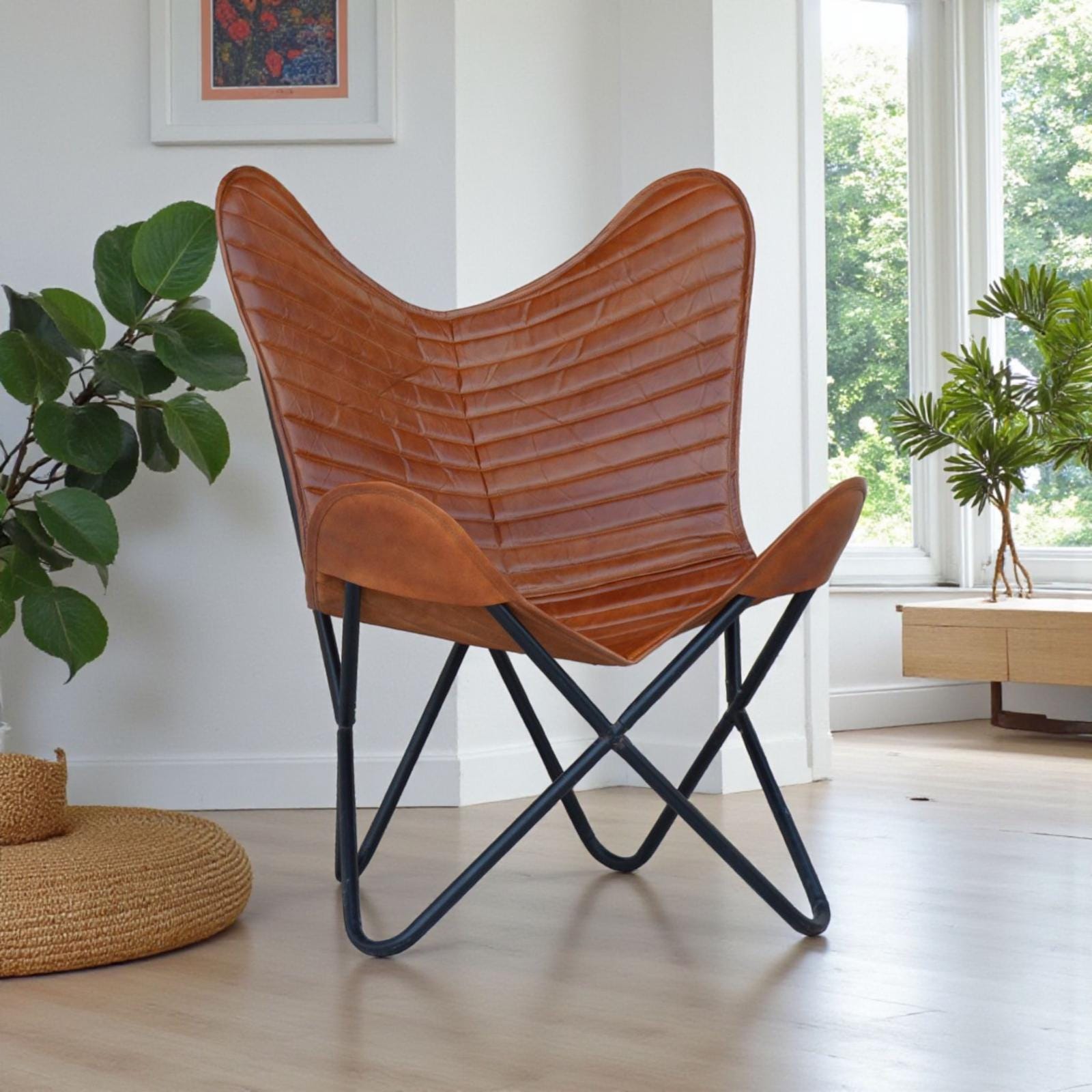 バタフライチェア ブラウン レザー CUERO｜BKF BUTTERFLY CHAIR