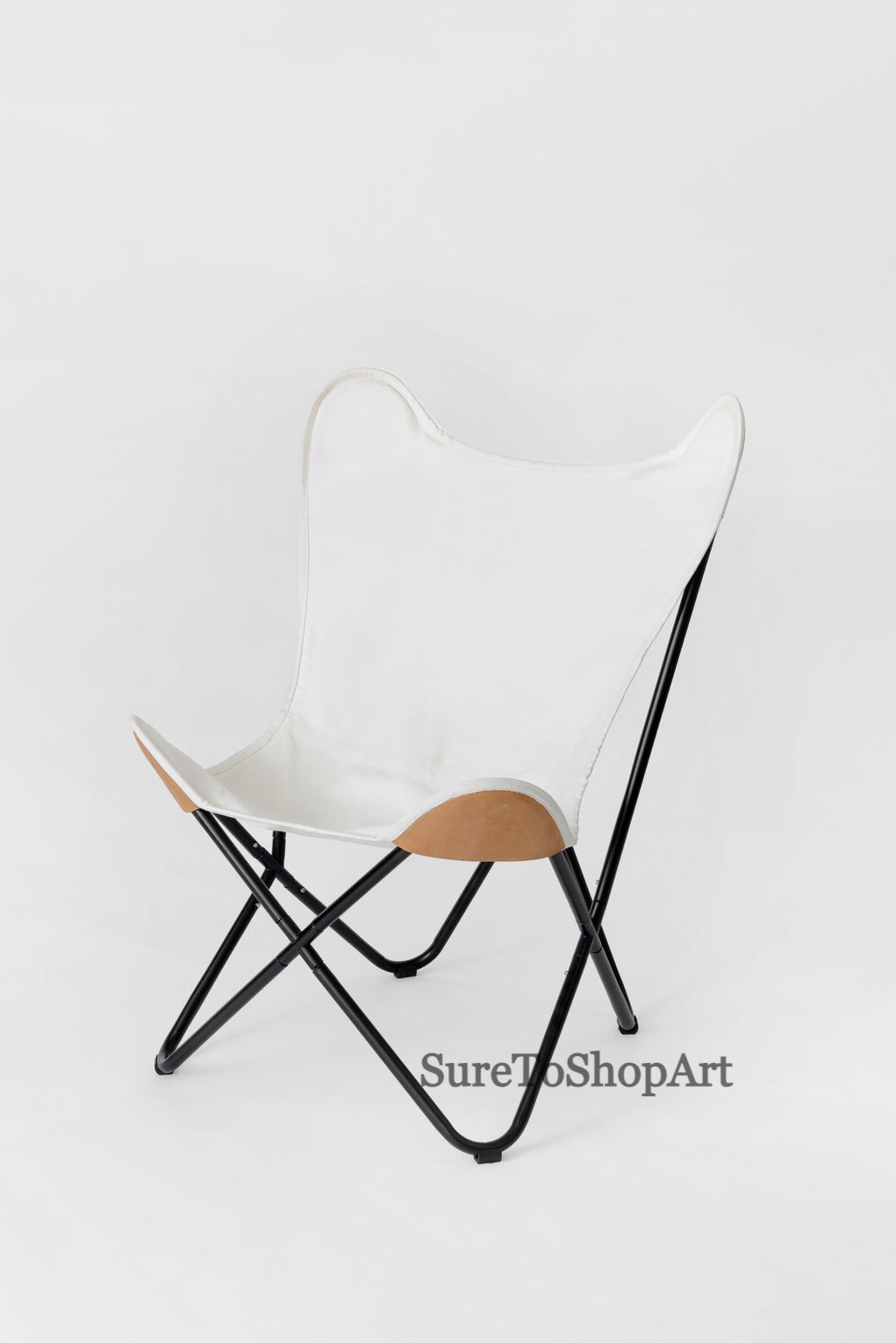 White Canvas Folding Butterfly Chairhome/living/garden/patio Etsy