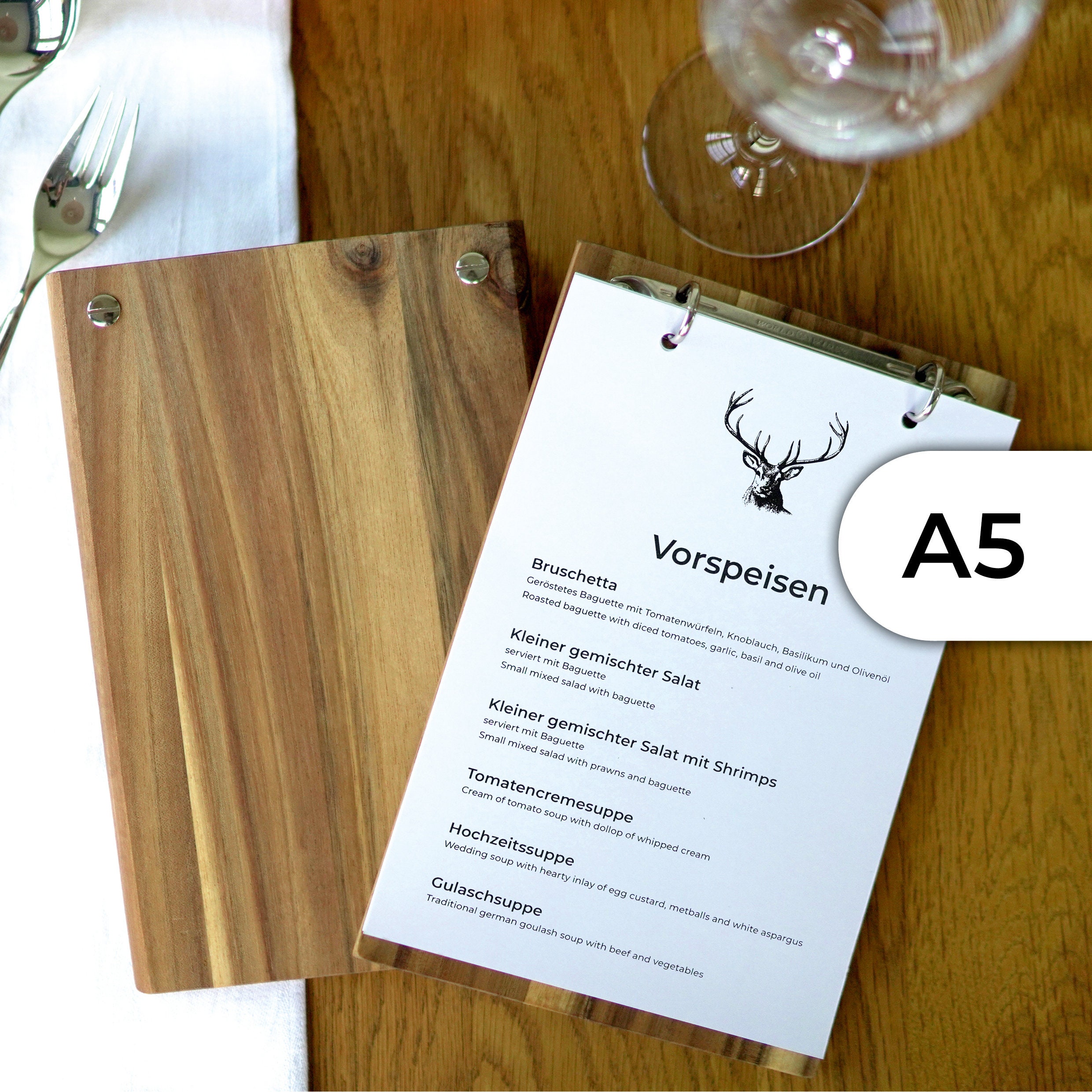 Small Ash Wood Clipboard / Restaurant Menu Board / Solid Wood
