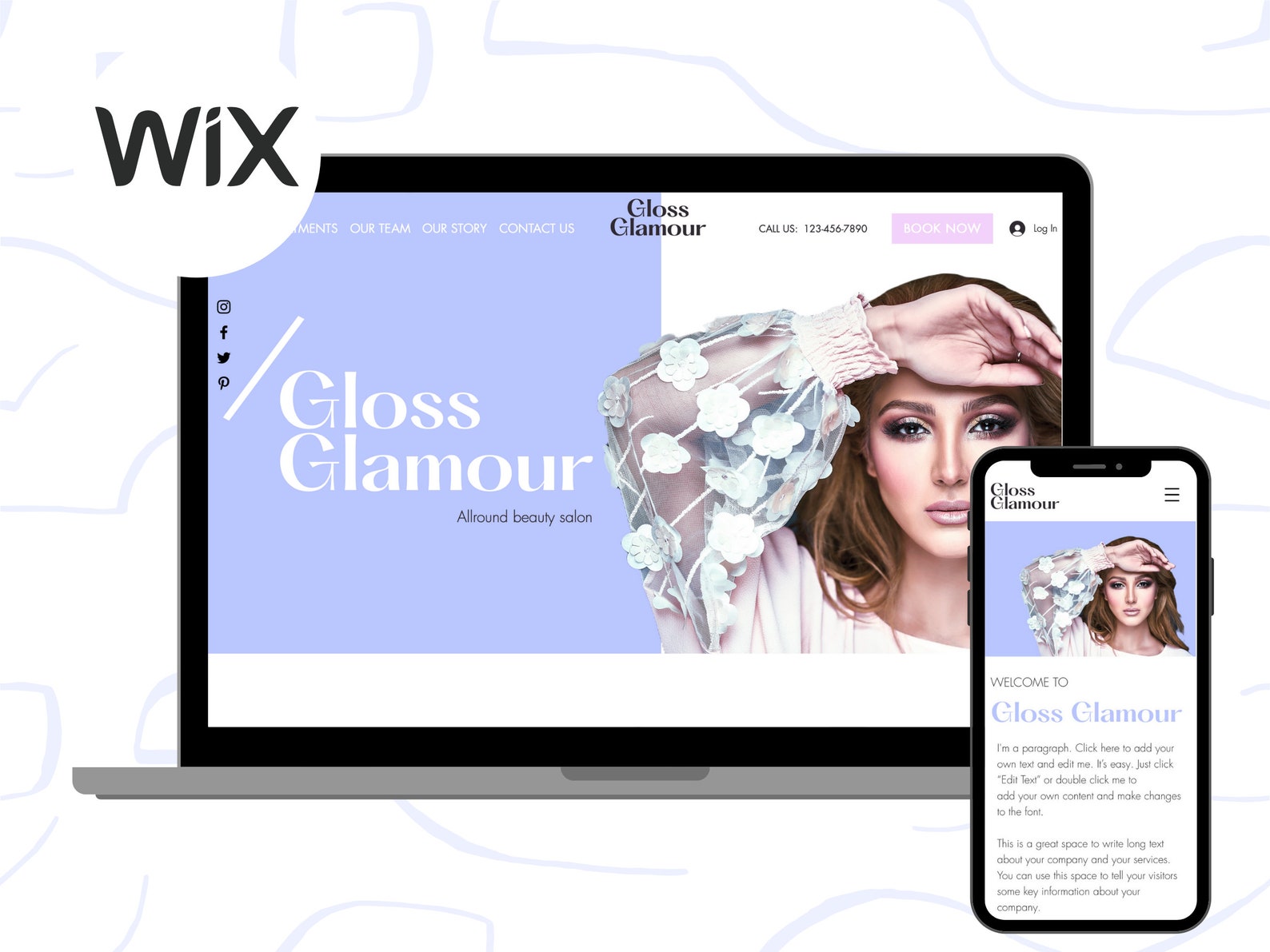 site With Booking System Beauty / Hair Salon Wellness Etsy