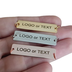 10x40 mm Custom Logo Rectangle Label Tag,Custom Clothing Metal Tag,Bag Metal Tag,Clothing Tags,Engraved Tag